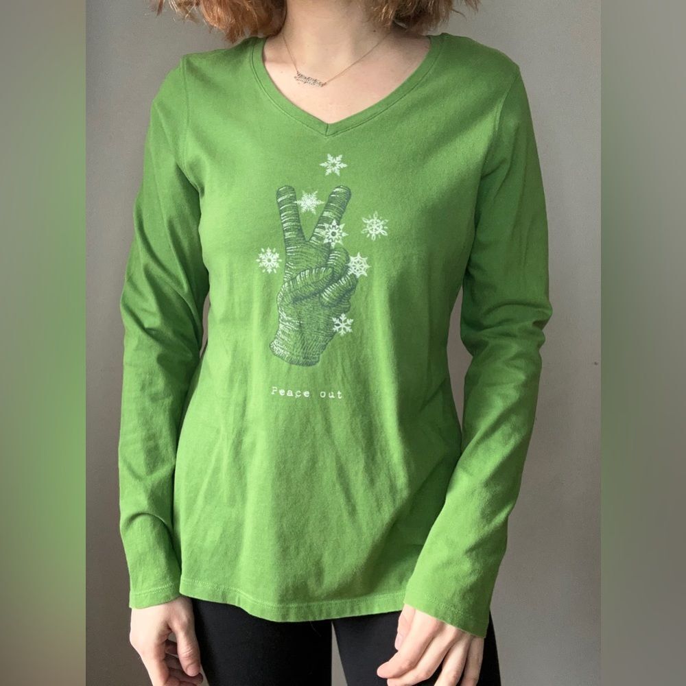 Life is Good Peace Out Winter Snowflake Long Sleeve